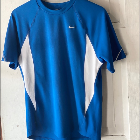 Nike dry fit short sleeve white/blue shirt size Medium - Picture 2 of 6